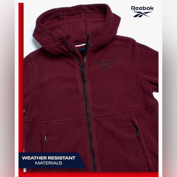 Reebok Boys Maroon Polar Fleece Zip Jacket Hooded Insulated Child Size 5/6 NWT - Picture 10 of 10